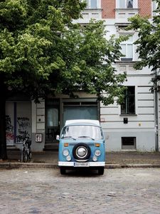 Preview wallpaper car, retro, vintage, blue