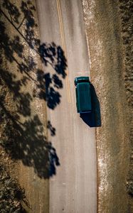 Preview wallpaper car, road, aerial view