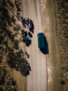 Preview wallpaper car, road, aerial view