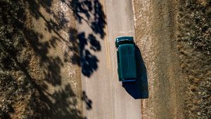 Preview wallpaper car, road, aerial view