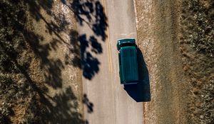 Preview wallpaper car, road, aerial view
