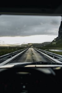 Preview wallpaper car, road, bridge, mountains, view