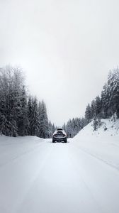 Preview wallpaper car, road, snow, winter