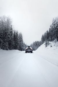 Preview wallpaper car, road, snow, winter