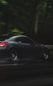 Preview wallpaper car, road, speed, rain