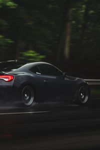 Preview wallpaper car, road, speed, rain