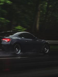 Preview wallpaper car, road, speed, rain