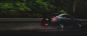 Preview wallpaper car, road, speed, rain