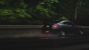 Preview wallpaper car, road, speed, rain