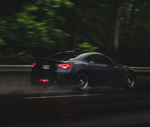 Preview wallpaper car, road, speed, rain