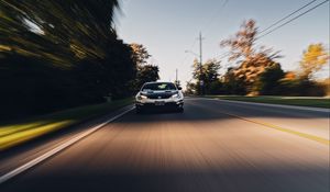 Preview wallpaper car, road, speed, motion, blur