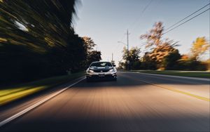 Preview wallpaper car, road, speed, motion, blur
