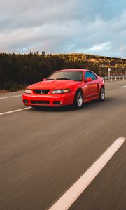 Preview wallpaper car, road, speed, red