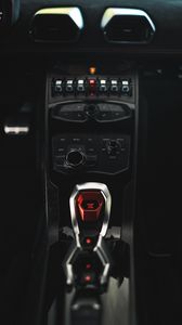 Preview wallpaper car, salon, control panel, buttons, dark