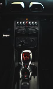 Preview wallpaper car, salon, control panel, buttons, dark