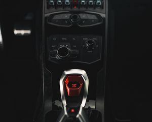 Preview wallpaper car, salon, control panel, buttons, dark