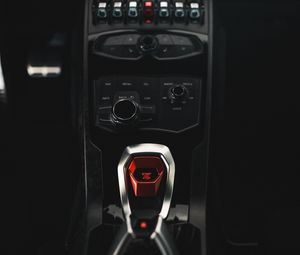 Preview wallpaper car, salon, control panel, buttons, dark