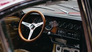 Preview wallpaper car, salon, retro, steering wheel