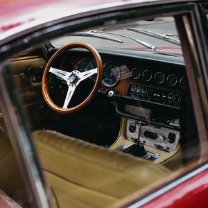 Preview wallpaper car, salon, retro, steering wheel