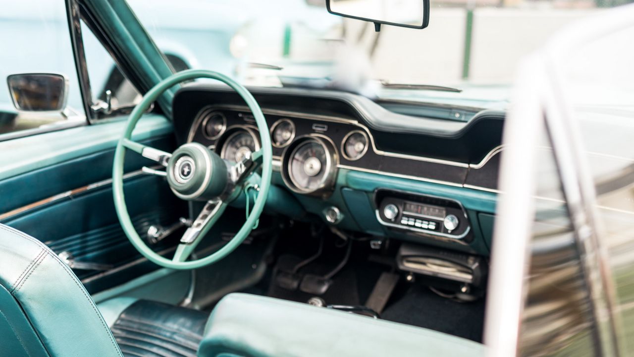 Wallpaper car, salon, steering wheel, retro, seat