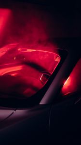 Preview wallpaper car, smoke, light, red