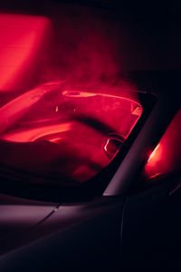 Preview wallpaper car, smoke, light, red