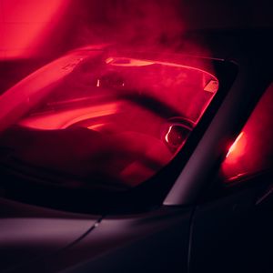 Preview wallpaper car, smoke, light, red