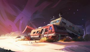 Preview wallpaper car, space, art
