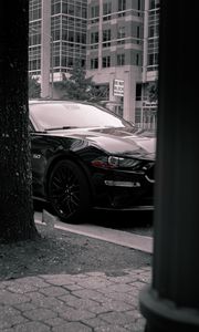 Preview wallpaper car, sports car, black, side view, street