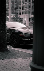 Preview wallpaper car, sports car, black, side view, street