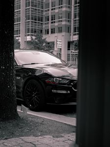 Preview wallpaper car, sports car, black, side view, street