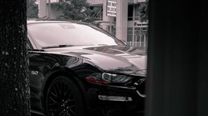Preview wallpaper car, sports car, black, side view, street