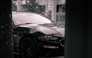 Preview wallpaper car, sports car, black, side view, street
