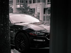 Preview wallpaper car, sports car, black, side view, street