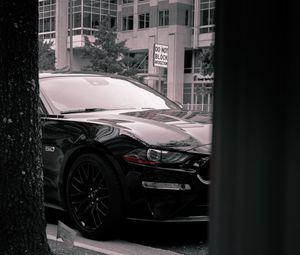 Preview wallpaper car, sports car, black, side view, street