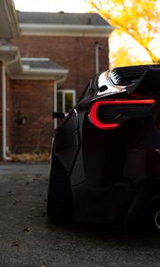 Preview wallpaper car, sports car, black, rear view, taillight