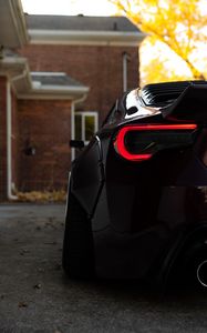 Preview wallpaper car, sports car, black, rear view, taillight