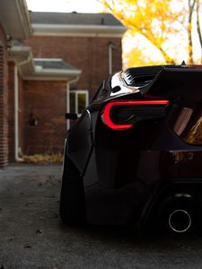 Preview wallpaper car, sports car, black, rear view, taillight