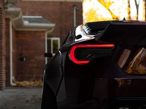 Preview wallpaper car, sports car, black, rear view, taillight