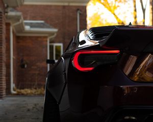 Preview wallpaper car, sports car, black, rear view, taillight