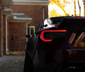 Preview wallpaper car, sports car, black, rear view, taillight