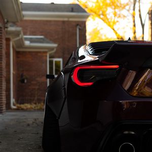 Preview wallpaper car, sports car, black, rear view, taillight