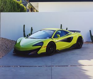 Preview wallpaper car, sports car, front view, yellow