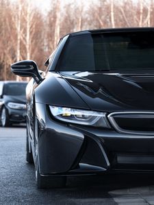 Preview wallpaper car, sports car, front view, black