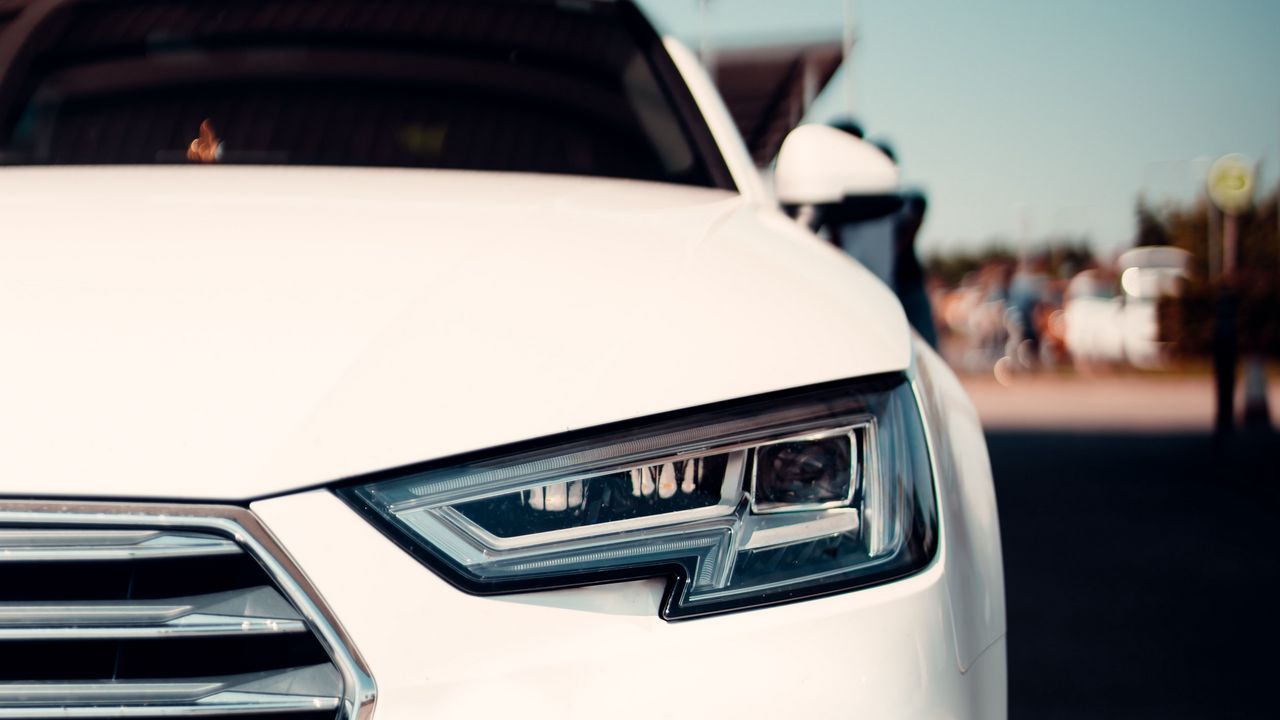 Wallpaper car, sports car, front view, white
