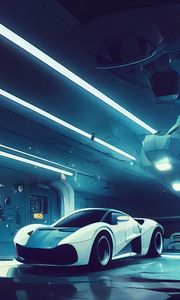 Preview wallpaper car, sports car, front view, light, art