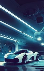 Preview wallpaper car, sports car, front view, light, art