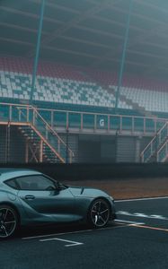 Preview wallpaper car, sports car, gray, side view