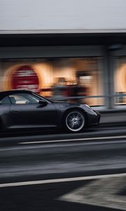 Preview wallpaper car, sports car, gray, street, speed