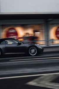 Preview wallpaper car, sports car, gray, street, speed